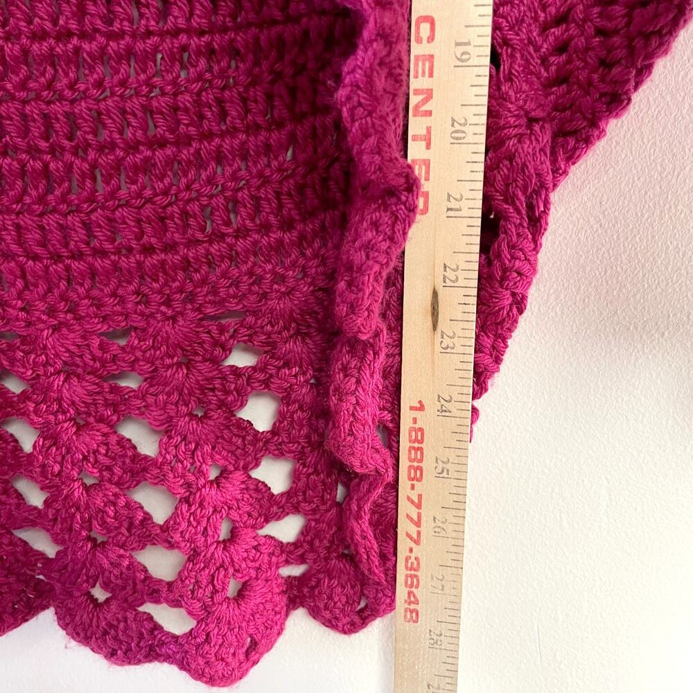 Handmade Crochet Sweater Shawl Shrug Medium Bell Sleeve Cottage Boho Festival - Picture 11 of 12